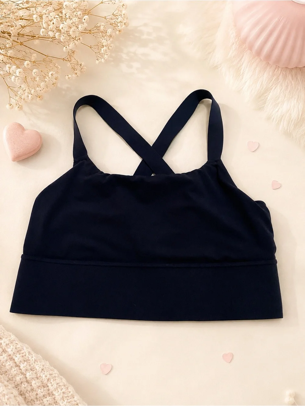 Athleta Warrior Longline Bra D-DD Navy Blue Size Medium